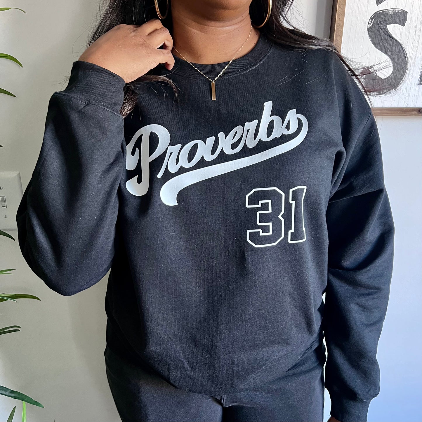 NOIRE BLANCO TEAM PROVERBS 31 CREWNECK SWEATSHIRT