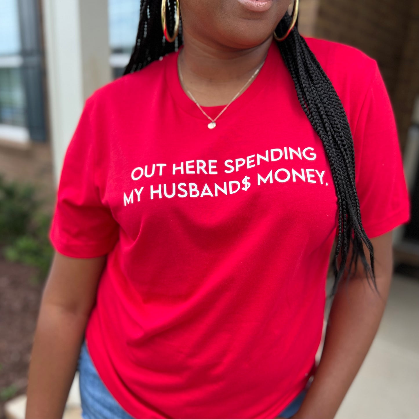 RED SPEND HUSBAND$ MONEY TEE