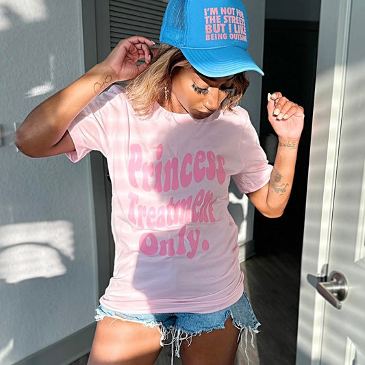 PINK/PINK 'PRINCESS TREATMENT ONLY' TEE