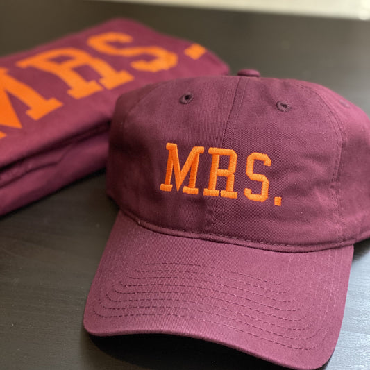MAROON/ORANGE MRS. HAT