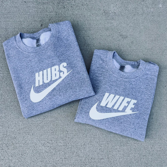 GREY/WHITE HUBS/WIFE SPORT SWEATSHIRT SET