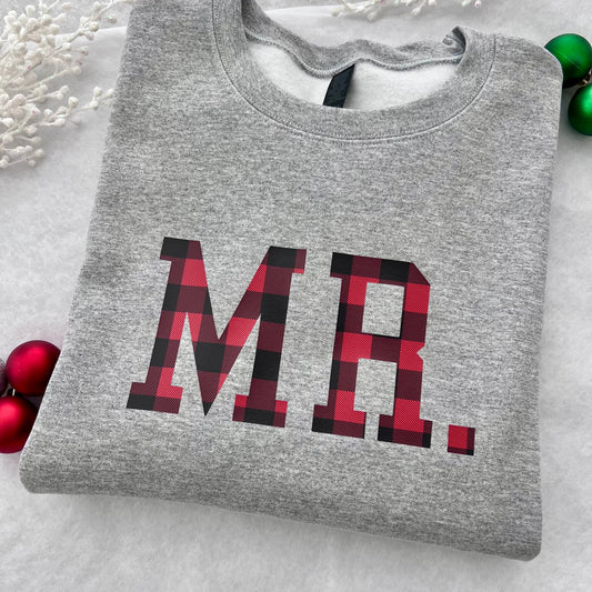 GREY/BUFFALO PLAID MR. SWEATSHIRT