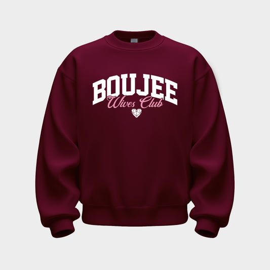 MAROON/PINK 'BOUJEE WIVES CLUB' SWEATSHIRT