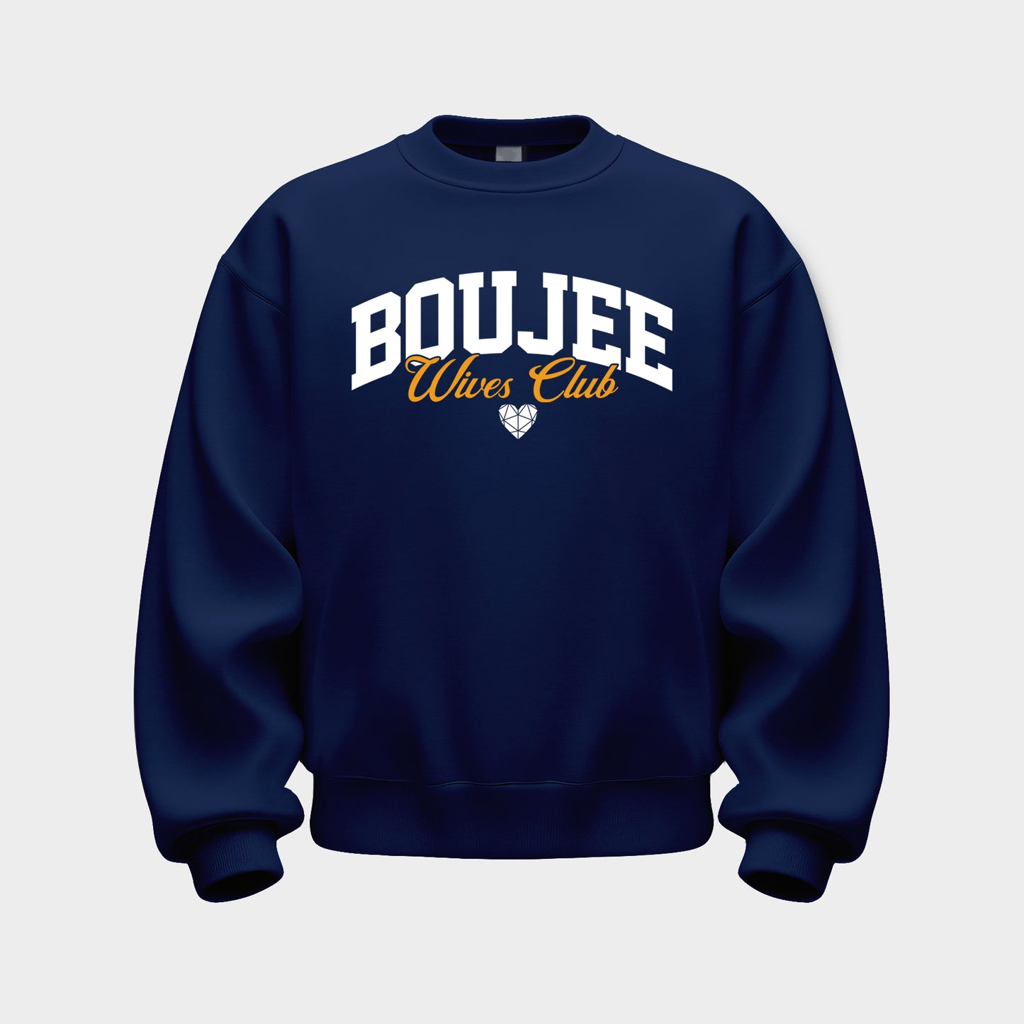 NAVY/VARSITY GOLD 'BOUJEE WIVES CLUB' SWEATSHIRT