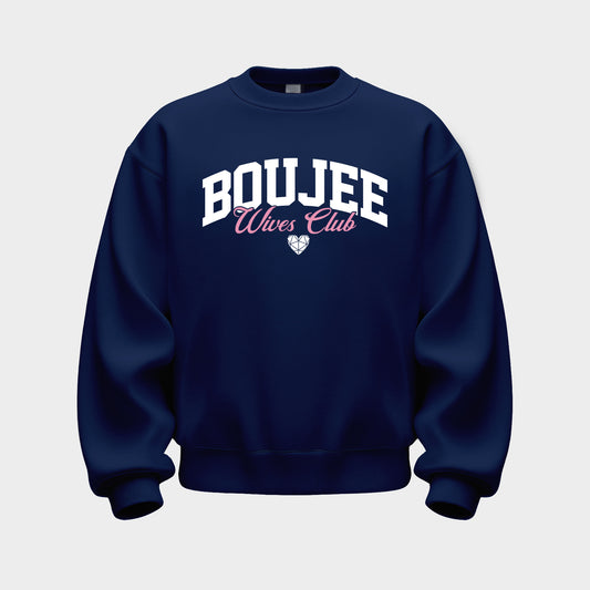 NAVY/PINK 'BOUJEE WIVES CLUB' SWEATSHIRT