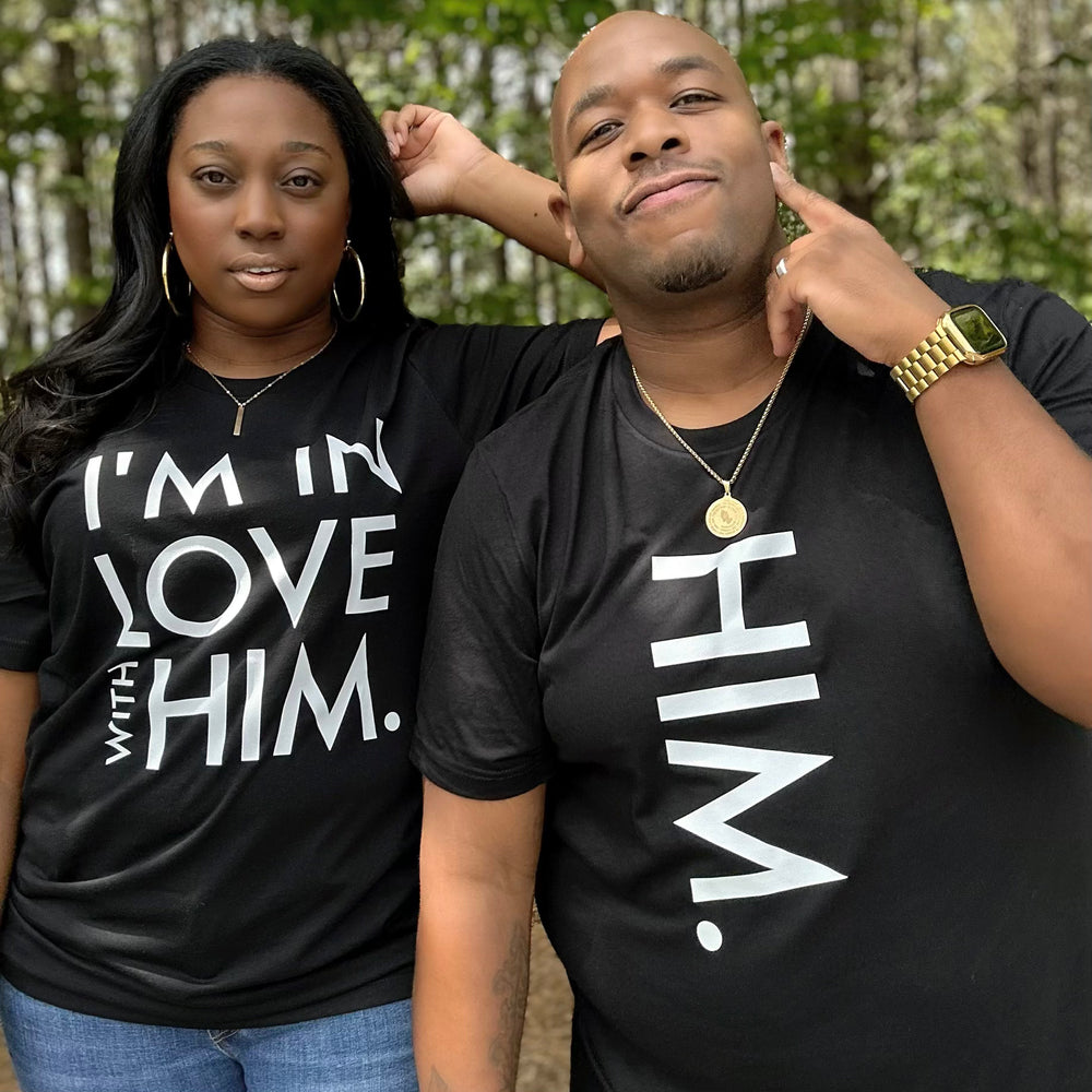 BLACK ‘IN LOVE WITH HIM’ COUPLES SET