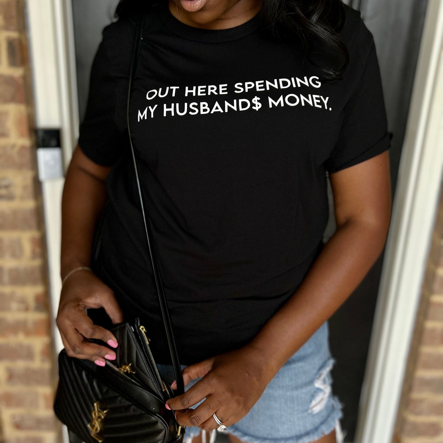 BLACK SPEND HUSBAND$ MONEY TEE