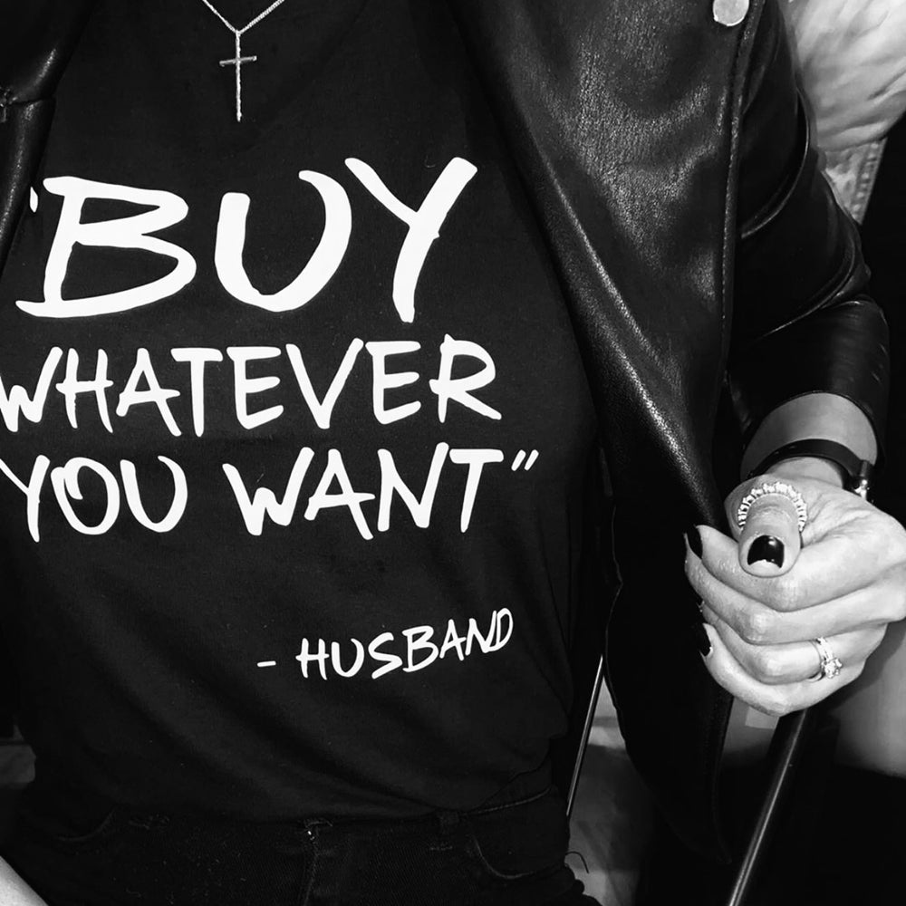 BLACK ‘BUY WHATEVER YOU WANT’ TEE