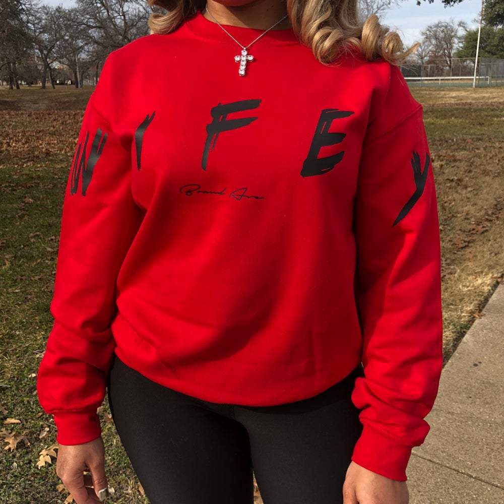 RED NOIRE WIFEY CREWNECK SWEATSHIRT