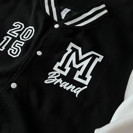 CUSTOM BLACK LETTERMAN HUSBAND JACKET