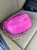 PRISSY PINK WIFEY FANNY PACK (FREE CUBAN LINK CHAIN)