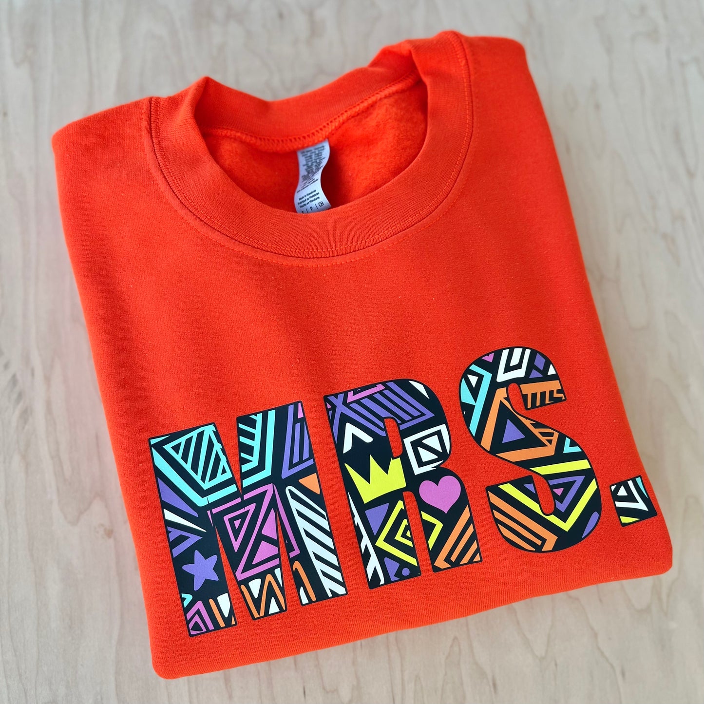 ORANGE 'THE QUEEN' MRS. CREWNECK SWEATSHIRT