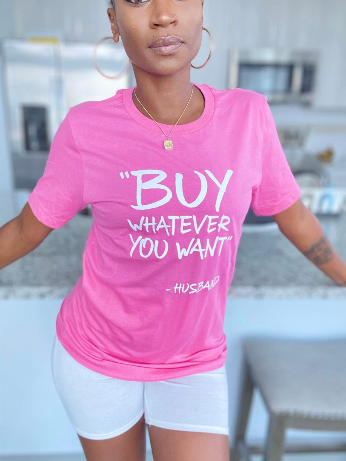PINK 'BUY WHATEVER YOU WANT' TEE