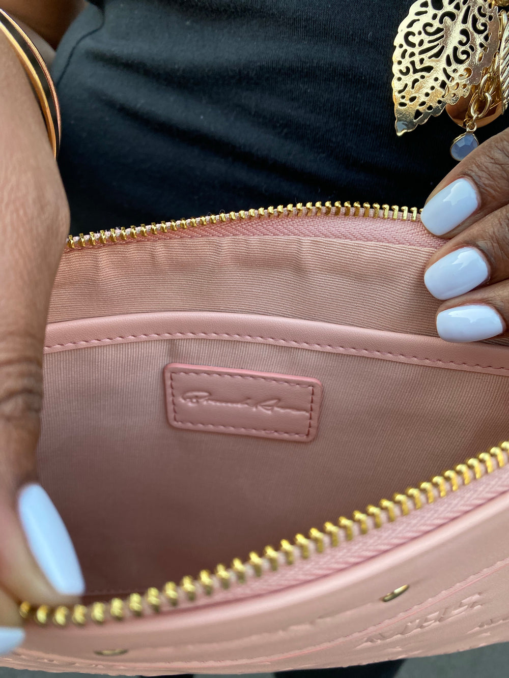 BLUSH PINK EMBOSSED MRS. CLUTCH